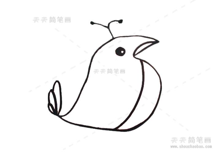 簡(jiǎn)筆畫憩息的小鳥